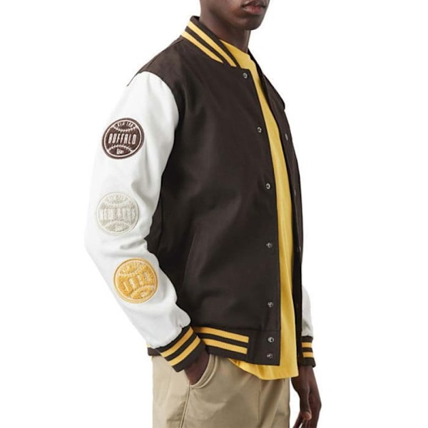 Blouson New Era Heritage Varsity - Ref. 60284780. Farve: Brun, Hvid, Gul. Detaljer. - Farvekontrolærmer. - kastanj jag