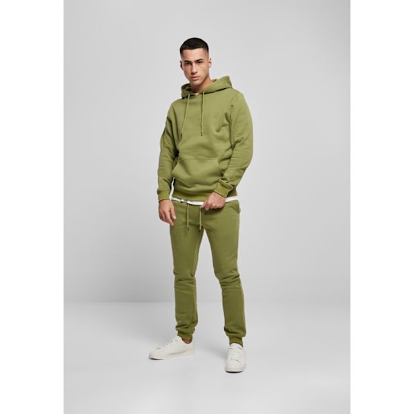 Sweatshirt med hætte - Urban Classics - Basis - Økologisk bomuld - Kængurulomme - Oliven grøn olivgrön M