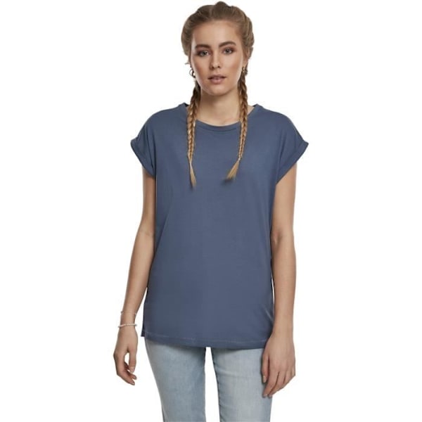 T-shirt Dam - URBAN CLASSICS - Vida Ärmar - Blå - 100% Bomull - Storlek Large Blå XS