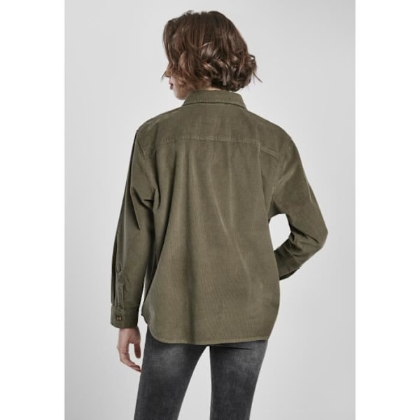 Chemise dame - Urban Classics - Velours côtelé - Oversize - Lange ærmer - Olivengrøn Oliv jag