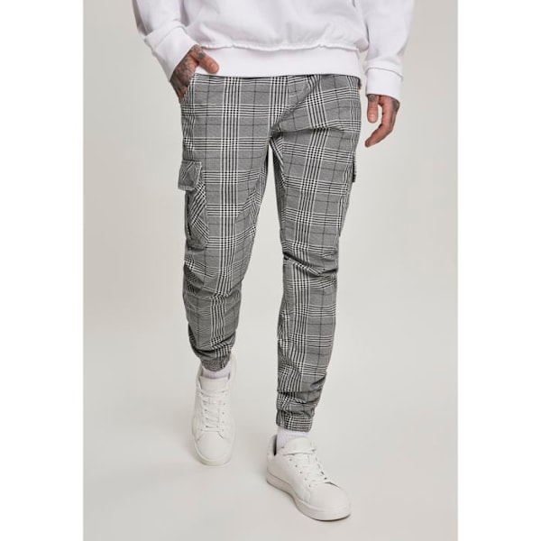 Cargo-housut - Urban Classic - Glencheck - Harmaa - Vakio koko - Miehet hvid/sort L