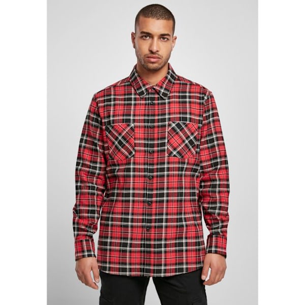 Skjorta - Urban Classics - Rutigt Root - 100% bomull - Flanell - Louch passform röd svart M