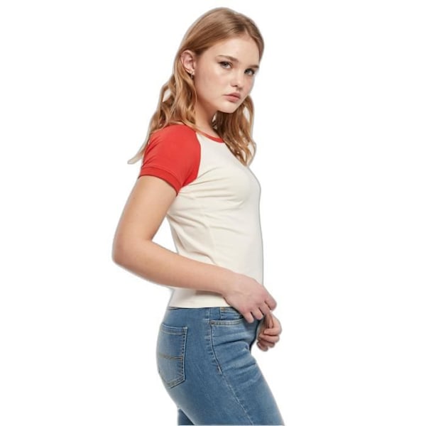 Urban Classics Organic Stretch retro baseball t-shirt för kvinnor - vit/vit - S vit/vit M