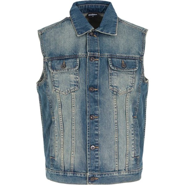 Jeanjakke - URBAN CLASSICS - Ærmeløs vest - Blå farve - Unisex - 100% bomuld svart M