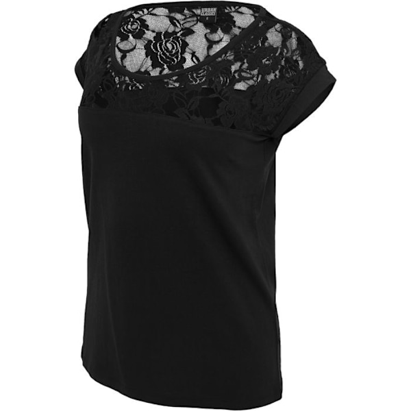 Urban Klassisk spets-t-shirt för damer svart S