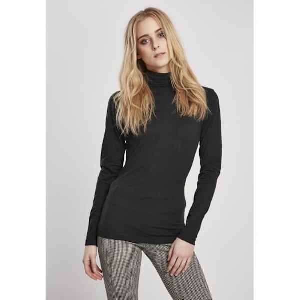 Naisten t-paita - Urban Classics - Perus - Musta - Pitkät hihat - Regular-mitoitus Svart S
