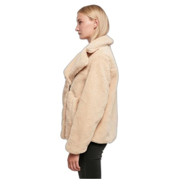 Urban Classics naisten sherpa-motortakki - beige - M - Pitkät hihat - Rentomalli - Sivutaskut Beige jag
