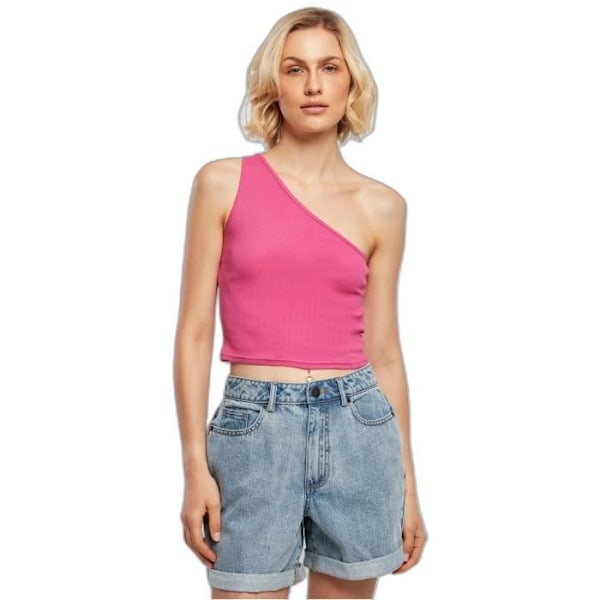 Urban Classics Asymmetrisk cropped linne för kvinnor - lila - L Lila M