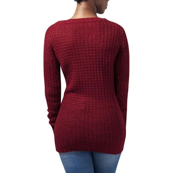 Sweater - Urban Classics - LANG VID HALS - Burgunder - 100% Akryl - Kvinde Röd M