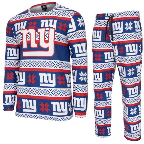 NFL-hold Vinter JULE Pyjamas Sæt skjorte og bukser New York Giants jag