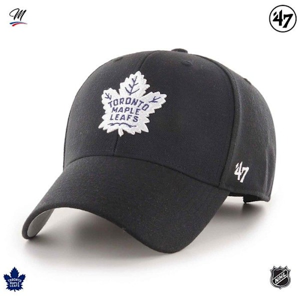 Kasket - 47 Brand - Toronto Maple Leafs - Sort - 85% Akryl - Efterår/Vinter Svart