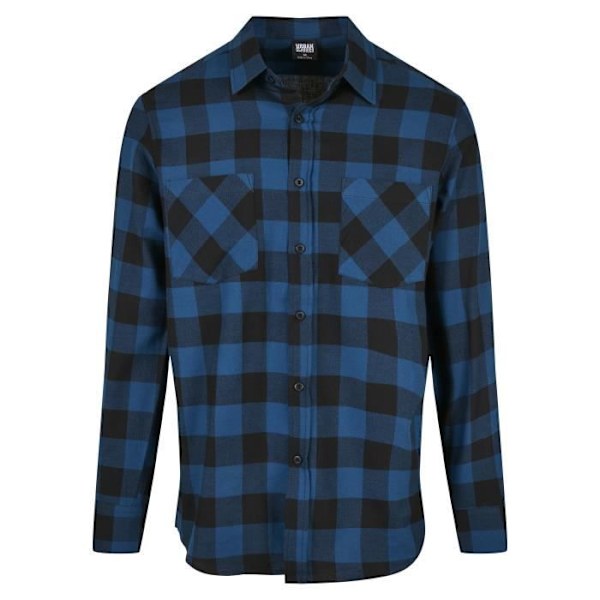 Chemise Urban Classics tjekket flannel (GT) - blå/sort - L Mørkeblå S