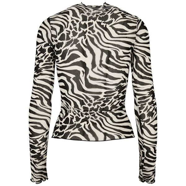 Turtleneck Dame - Urban Classics - All-Over Print - Lange Ærmer - Mesh Stof - Elastisk Komfort vit svart XS
