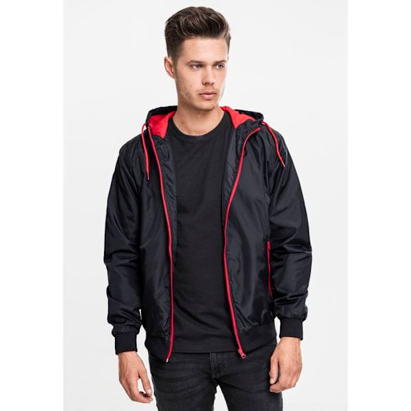 Kappjacka - URBAN CLASSICS - KONTRAST VINDJÄGARE - Svart/Röd - Unisex - Multisport svart röd S