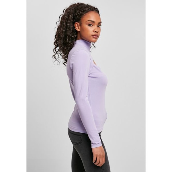 Urban Classics långärmad t-shirt med turtleneck för kvinnor lavendelfärgad XS