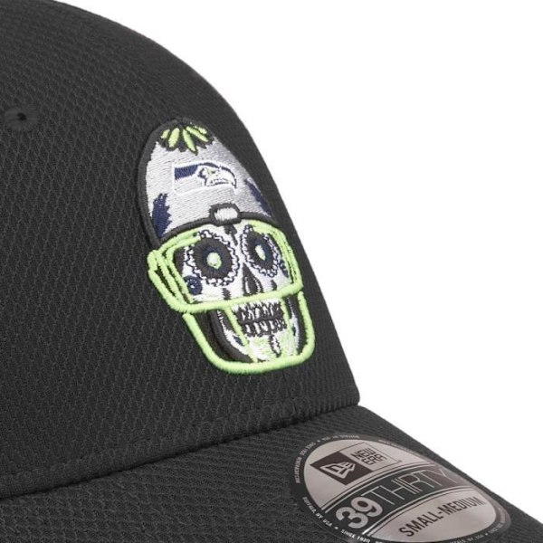 Casquette New Era 39Thirty Stretch-Fit Diamond - NFL SUGAR SKULL - Seattle Seahawks - Svart - Herr Seattle Seahawks S / M