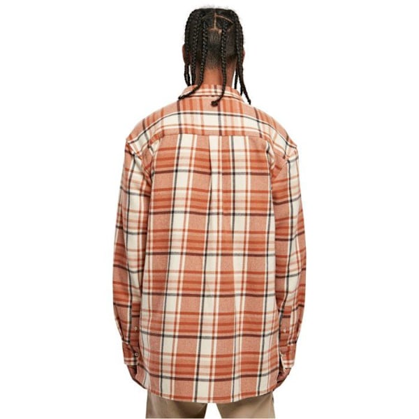 Urban Classics Leaves Oversized Rutig långskjorta - orange/röd - M Beige