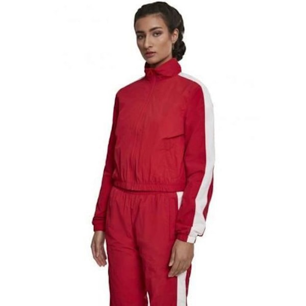 Jakke - Urban Classics - Kort Stribet Crinkle - Rød/Sort - Korte ærmer - Fitness Rød M