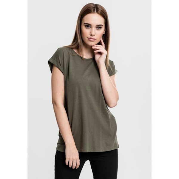 T-shirt dam - Urban Classic - Förlängd - Färg oliv - Lång passform - 100% bomull oliv XL