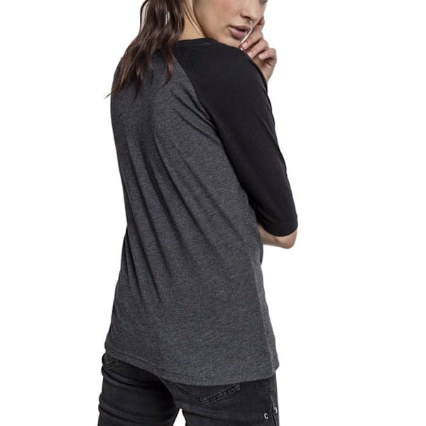 Urban Classics Naisten - 3/4 RAGLAN Pitkähiha T-paita Träkol / Svart M