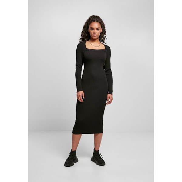 Lang kjole til kvinder Urban Classics strik svart XS