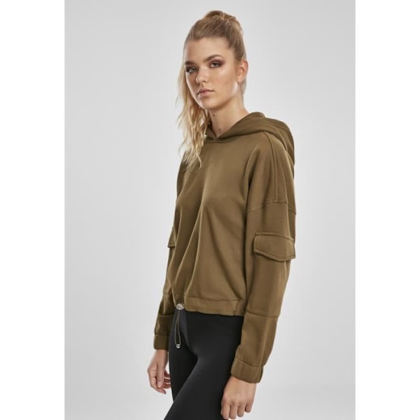 Huppari - Urban Classics - Lyhyt Työntekijä - Oliivinvihreä - Pitkät Hihat - Naisille Olivgrön XL
