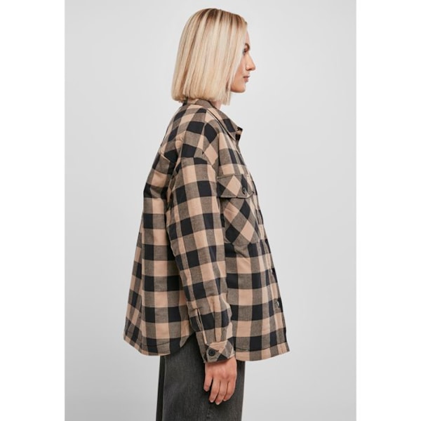 Flanellskjorta - Urban Classics - Vadderad - Rutig mönster - Oversize passform - Vadderad foder svart/taupe S
