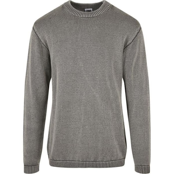 Sweatshirt - URBAN CLASSICS - Ribbet Raglan Sweater - Grå - Lange ærmer - Klassisk Krave