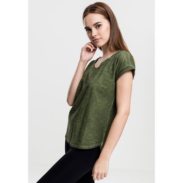 T-shirt dam - Urban Classic - Spray lång - Bordeaux - Korta ärmar - Loose fit Bordeaux XS