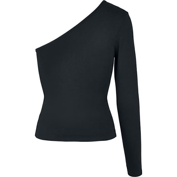 Naisille tarkoitettu tank Top - Urban Classics - Asymmetrinen Pitkähihainen Paita - Musta - Slim Fit sort M