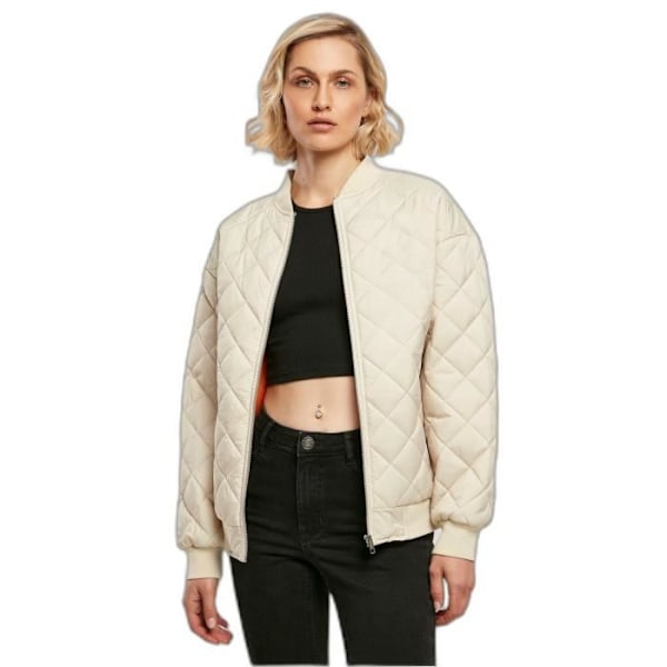 Varmforet bomberjakke til kvinder Urban Classics Oversized Diamond GT - hvid - 4XL Vit XXXXL