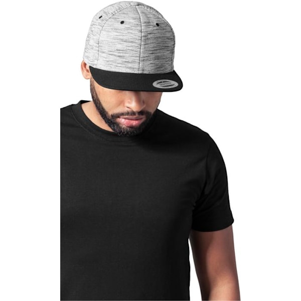 Snapback-lippis - Flexfit - STRIPES MELANGE - Musta/Harmaa - Yksi koko - 6 paneelia korkea profiili sort grå