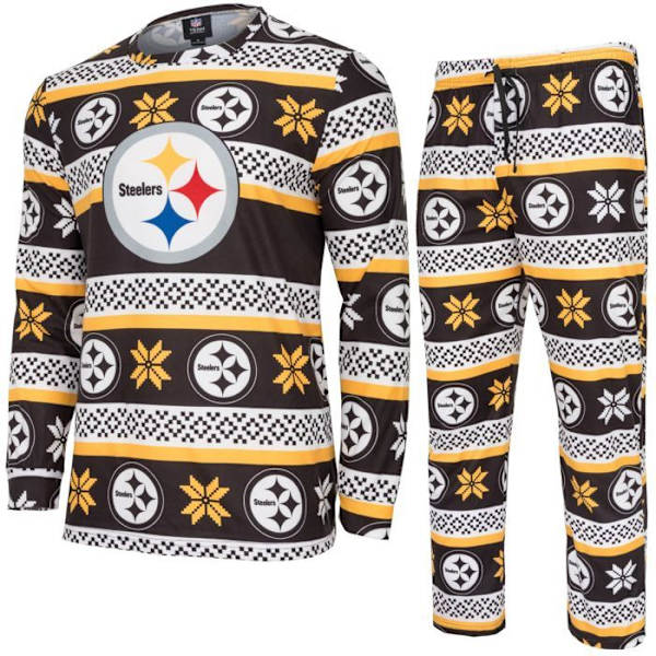 NFL-hold Vinter JULE Pyjamas Sæt skjorte og bukser Pittsburgh Steelers XXL