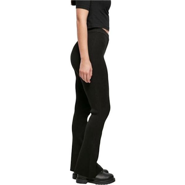 Naisten Leggingit Urban Classics Rib Knit Bootcut - musta - M Svart M
