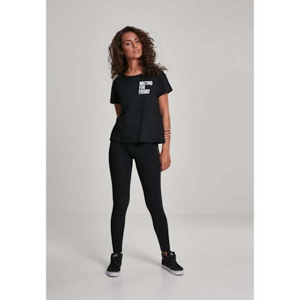 T-shirt til kvinder - MISTER TEE - Venter på fredag - Sort - Korte ærmer - Rund hals sort XS