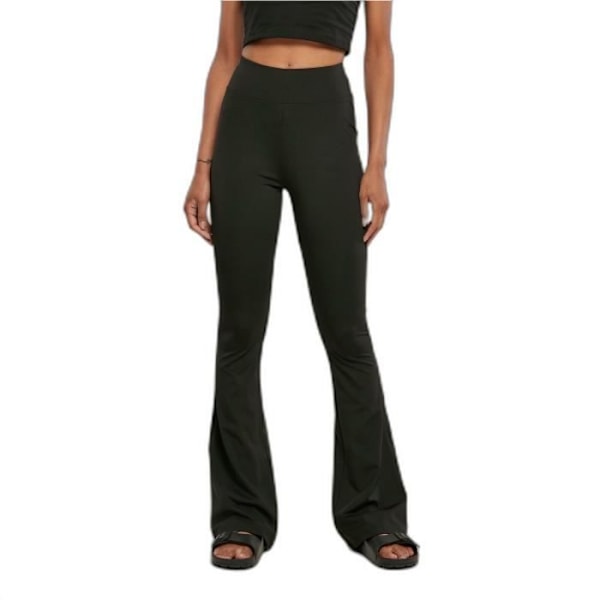 Højtaljede flare leggings til kvinder Urban Classics Recycled GT - sort - 4XL sort XXXXL