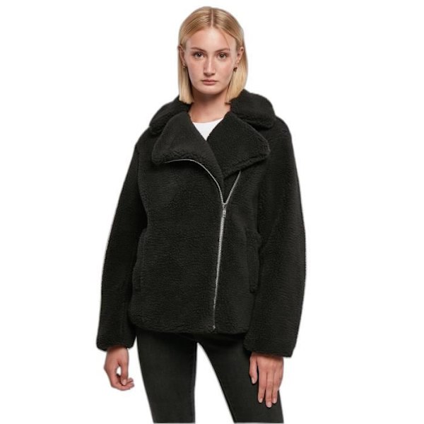 Urban Classics GT sherpa bikerjacka för kvinnor - svart - 4XL - Andas - Långa ärmar Svart XXL