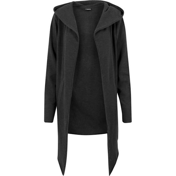 Cardigan - Urban Classics - ÖPPEN KANT LÅNG - Öppna kanter - Asymmetrisk fåll - Sidofickor Träkol XXXXL