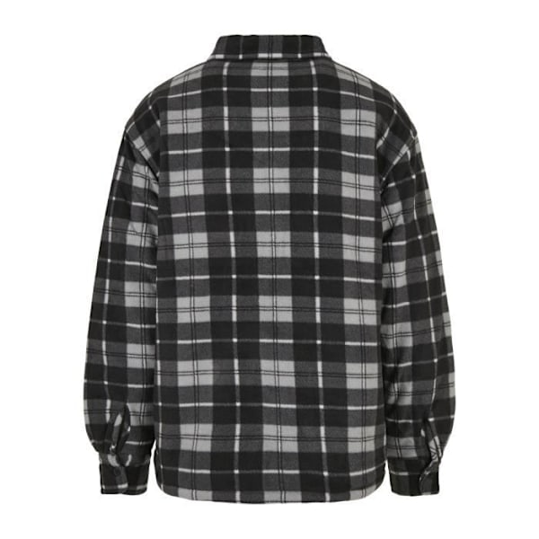 Veste - Urban Classics - Plaid Teddy - 5XL - Sort/Hvid - Sherpa-foring