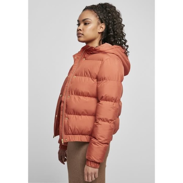 Urban Classics pufferjacka med huva för kvinnor - ljusröd - XL Ljusröd XL