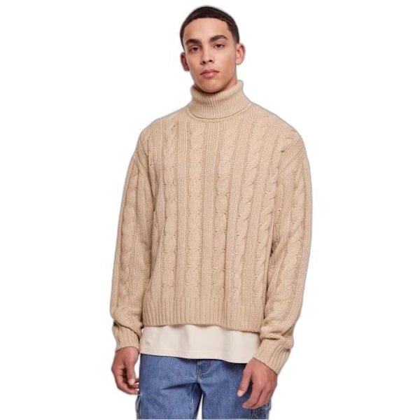 Pull col roulé - Urban Classics - Beige - Mand - Oversize - Kabelmønster våt sand S