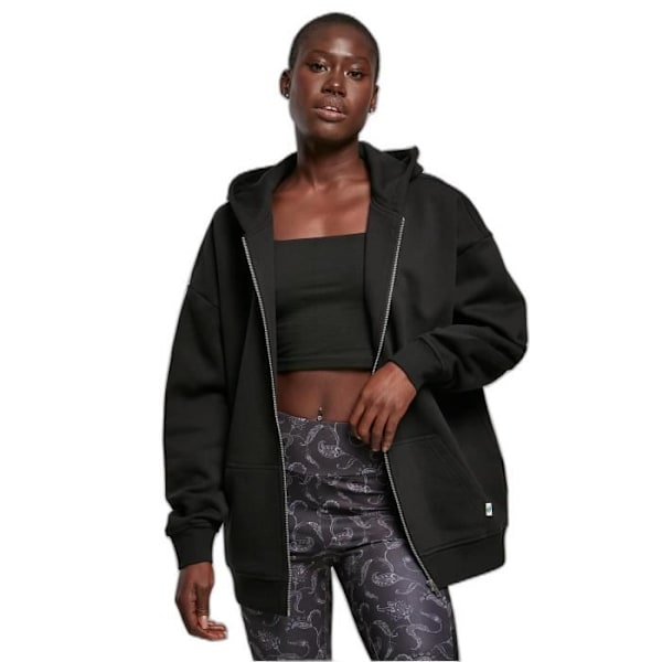 Oversize hoodie med lynlås til kvinder Urban Classics - sort - S Svart jag