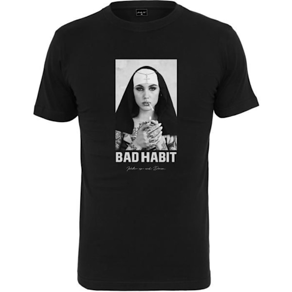 Miesten T-paita - MISTER TEE - BAD HABIT - musta - pyöreä kaula-aukko - lyhyet hihat Svart XL