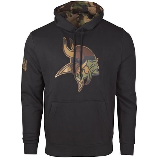 Uuden aikakauden fleece-huppari - NFL Minnesota Vikings musta / kamuflaasi Svart / trä camo M