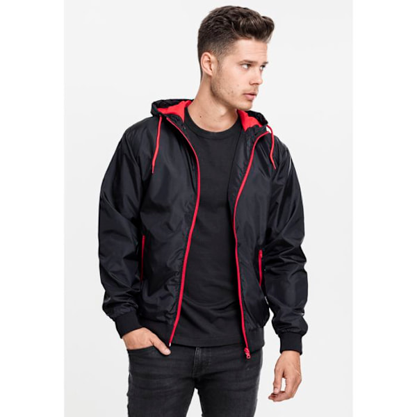 Kappjacka - URBAN CLASSICS - KONTRAST VINDJÄGARE - Svart/Röd - Unisex - Multisport svart röd S