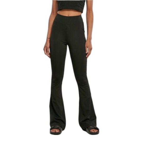 Højtaljede flare leggings til kvinder Urban Classics Recycled GT - sort - 4XL