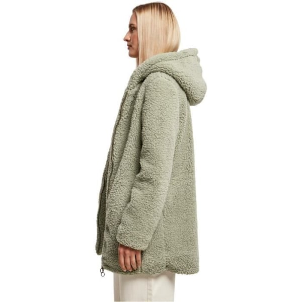 Urban Classics Sherpa Hooded Fleece för kvinnor - grön - XS