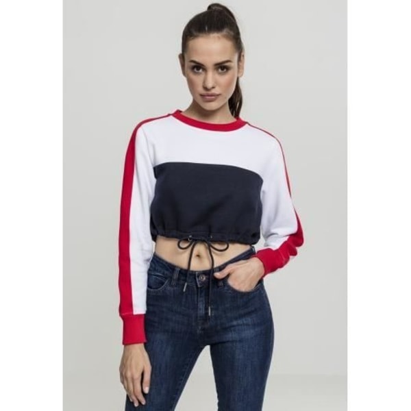 Hiki - BLOCK - Retro Tricolore - Tummansininen - Pitkät Hihat - Pyöreä Kaulus marinblå XL