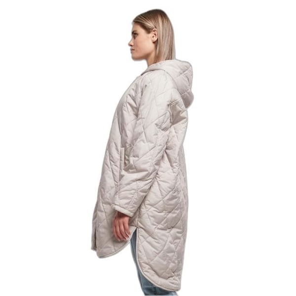 Urban Classics Women's Oversized Diamond Quilted Hooded Parka - grå - L Grå S