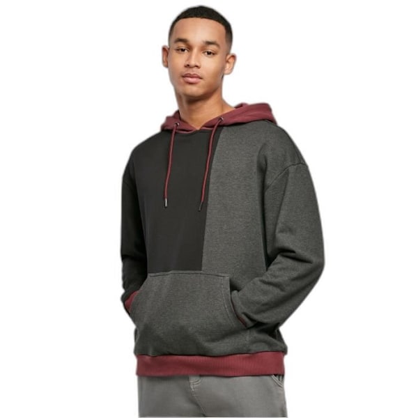 Urban Classics Oversized Color Block Hoodie - svart/mörkbrun - M Svart/mörkbrun M